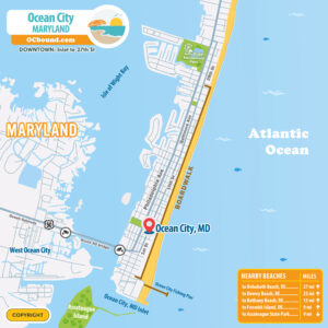 Map of Downtown Ocean City, Maryland