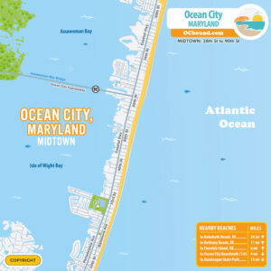 Map of Midtown Ocean City, Maryland